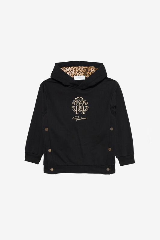 JU Black Sweatshirt with RC Monogram and Logo BLACK VJT69A-CF050