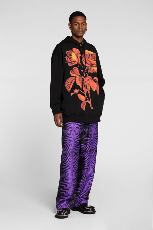RC Rose-Print Cotton Hoodie RC Rose-Print Cotton Hoodie Black PNT69Q-CF050