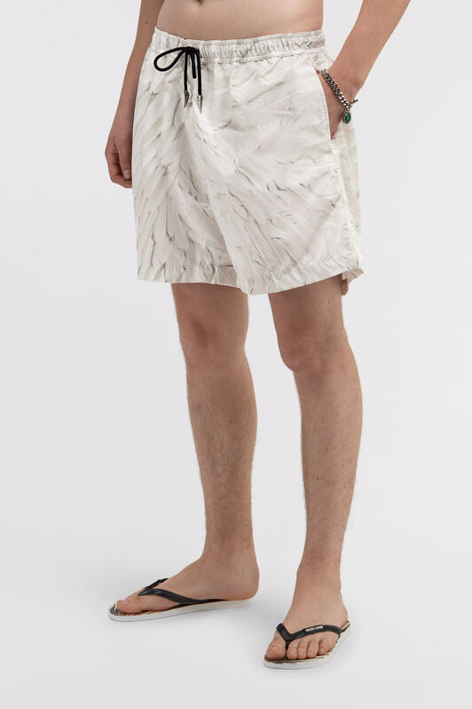 RC Badehose mit Ice Feathers-Print Weiß SMT00A-5RL74