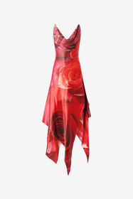 ${brand} Robe Avec Jupe Asymétrique Et Imprimé Roses ${colorDescription} ${masterID}