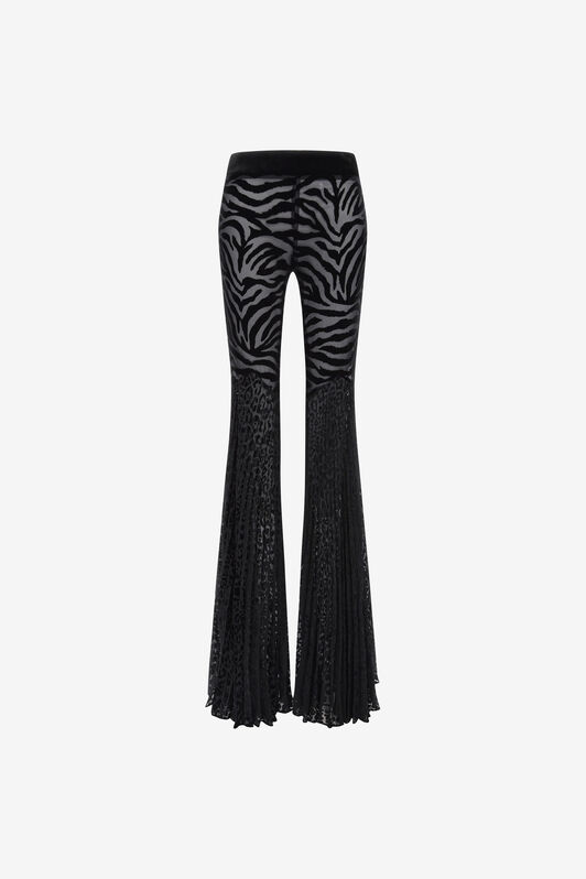 RC Velvet pants with Ray of Gold print Black RWT205-VL040