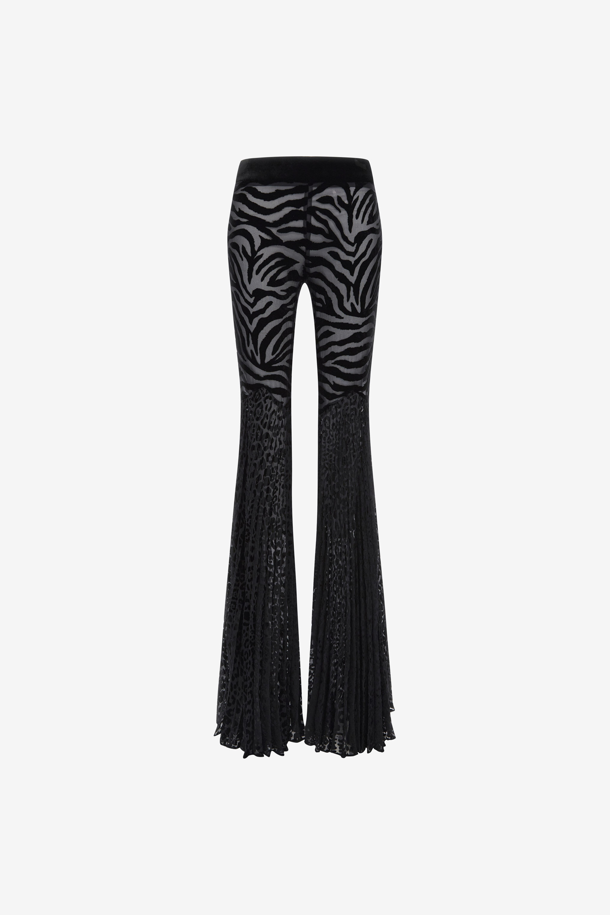 RC Velvet pants with Ray of Gold print Black RWT205-VL040