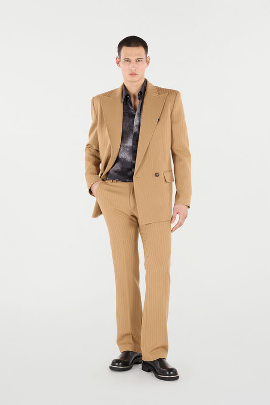 RC Striped Virgin Wool Pants RC Striped Virgin Wool Pants Light Brown VRT226-GE003
