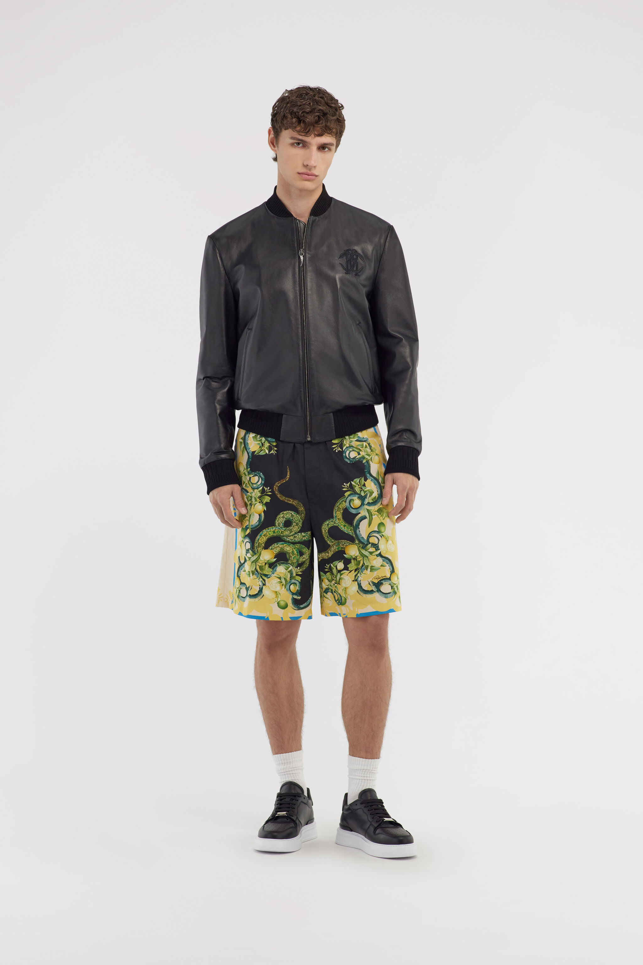 RC Shorts with Lemon Snake print Noir/Jaune SRT270-CDL42