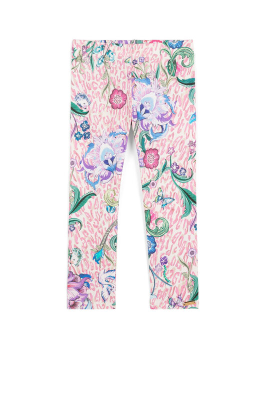JU Floral And Leopard-Print Leggings Rosa FJG077-ITCW0