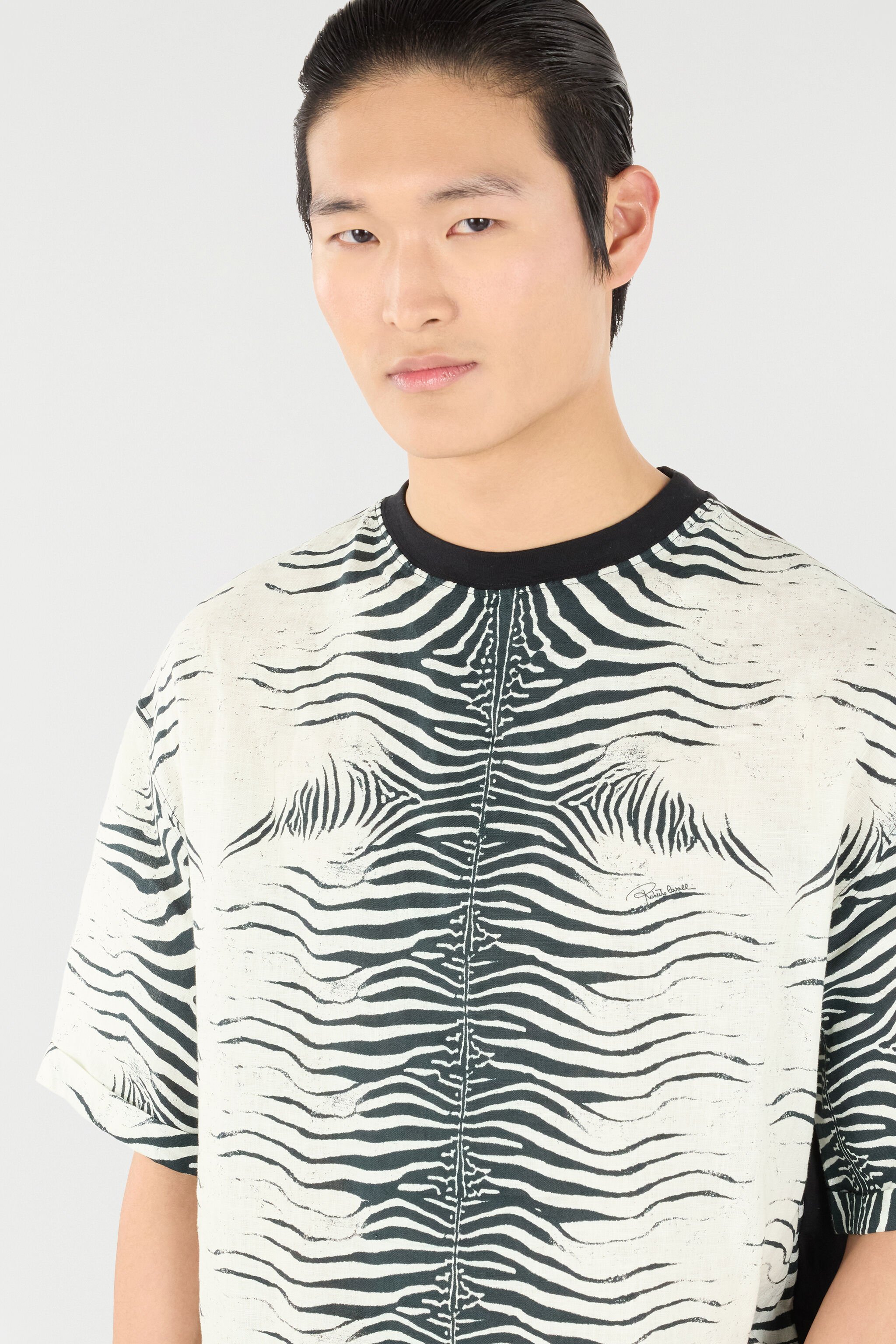 RC Zebra-Print T-Shirt Black/White URT62M-3HN49