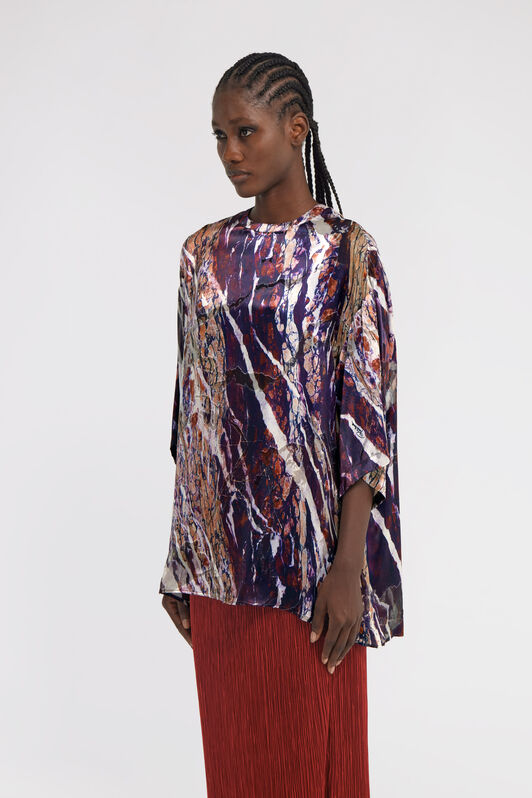 RC Marble print long T-shirt dress Purple TWT602-HEN22