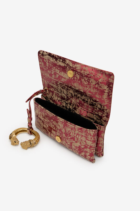 RC Roar Pochette Bag Burgundy Laminated Leather RED RKB012-PG012