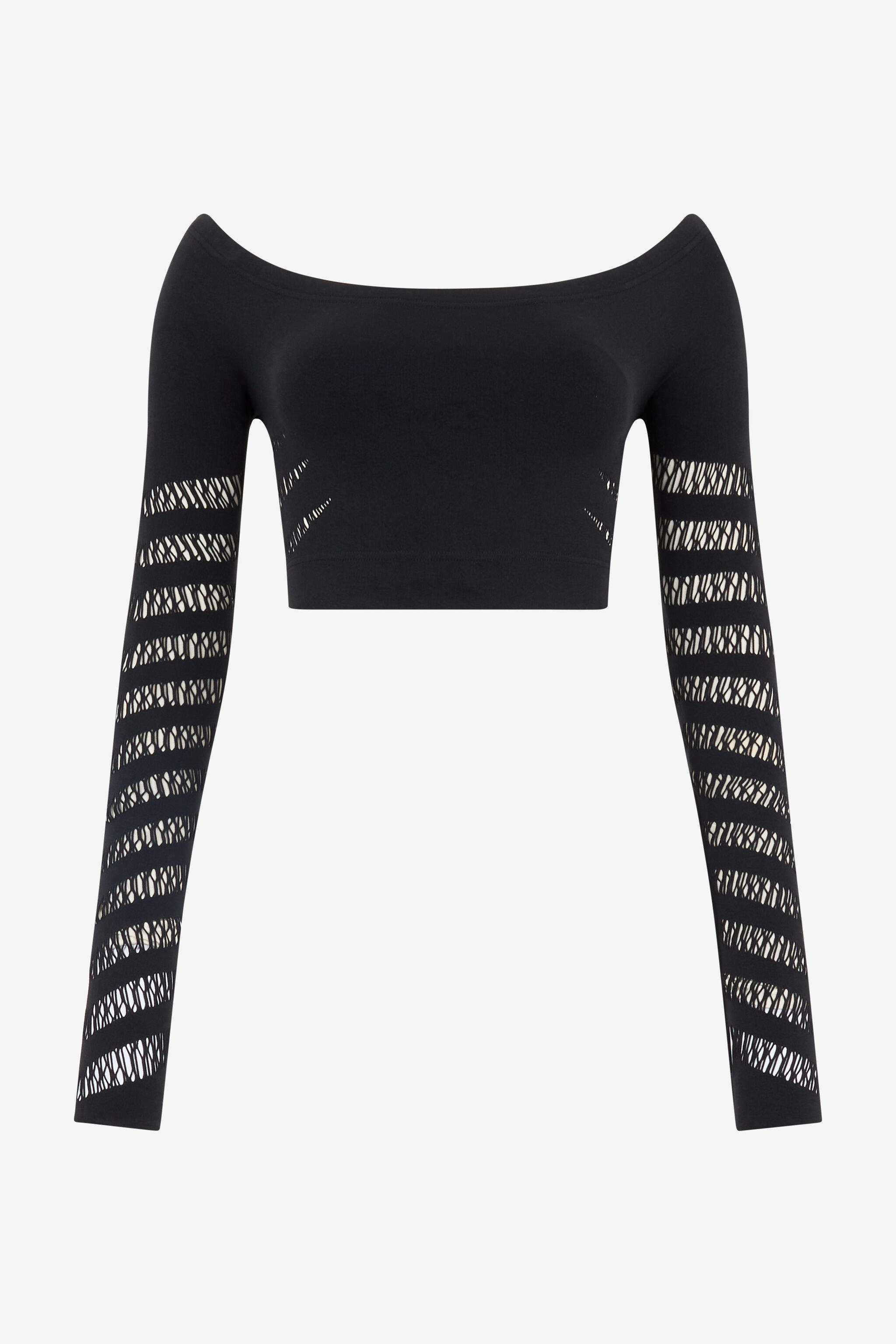RC Haut Cropped Avec Motif Zebra Ajouré Noir UKT631-MA001