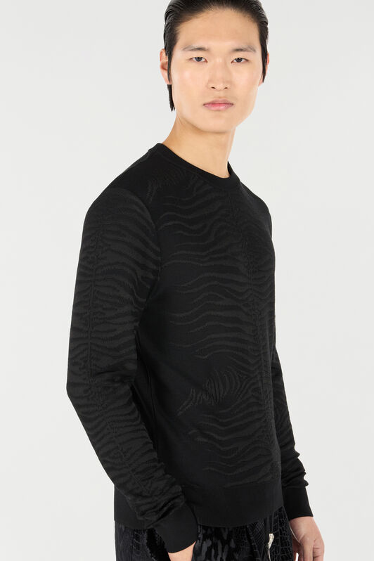 RC Sweater With Zebra Pattern Black URM607-MH012