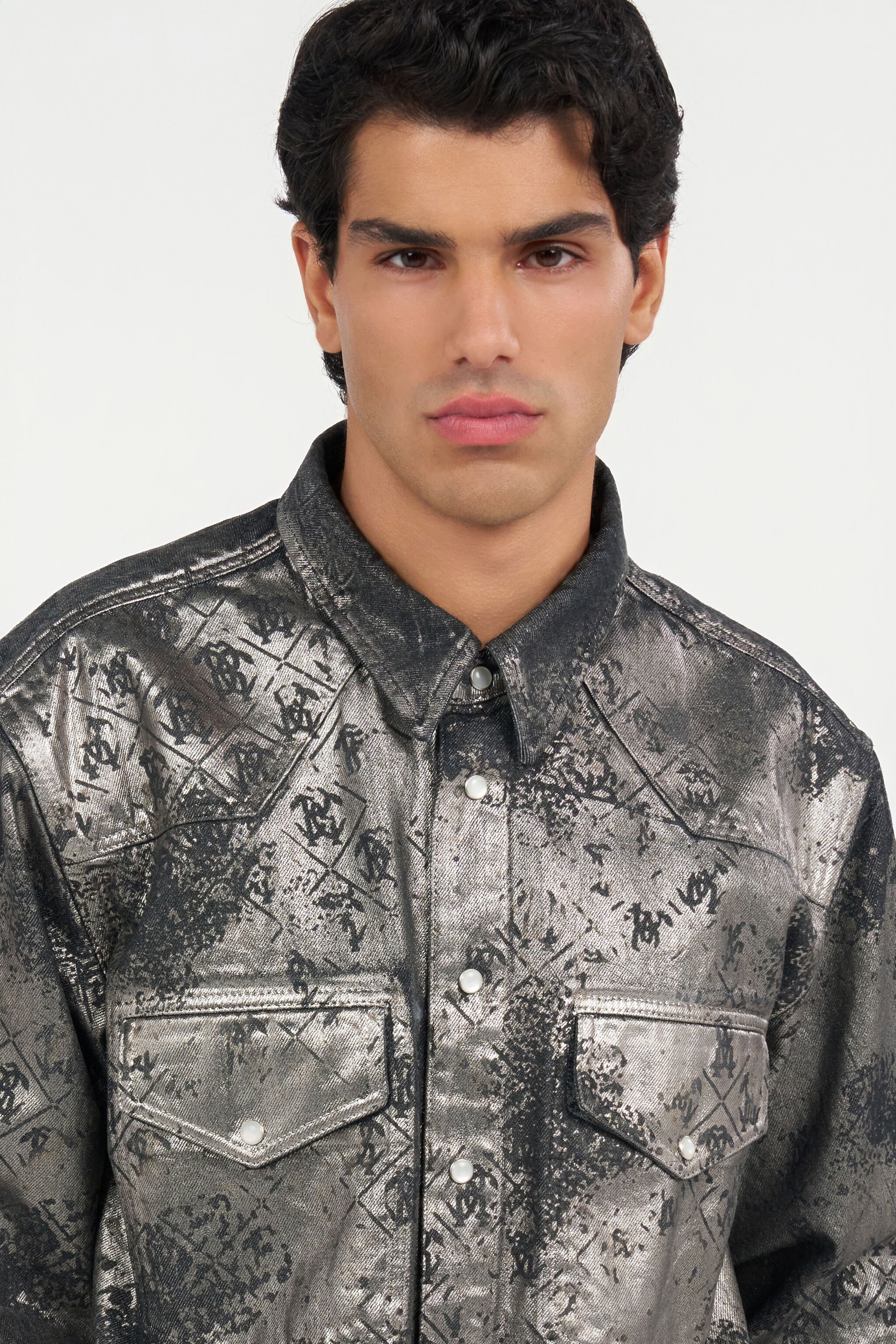 RC Camicia con stampa Monogram RC Camicia con stampa Monogram BLACK WRJ700-DN012