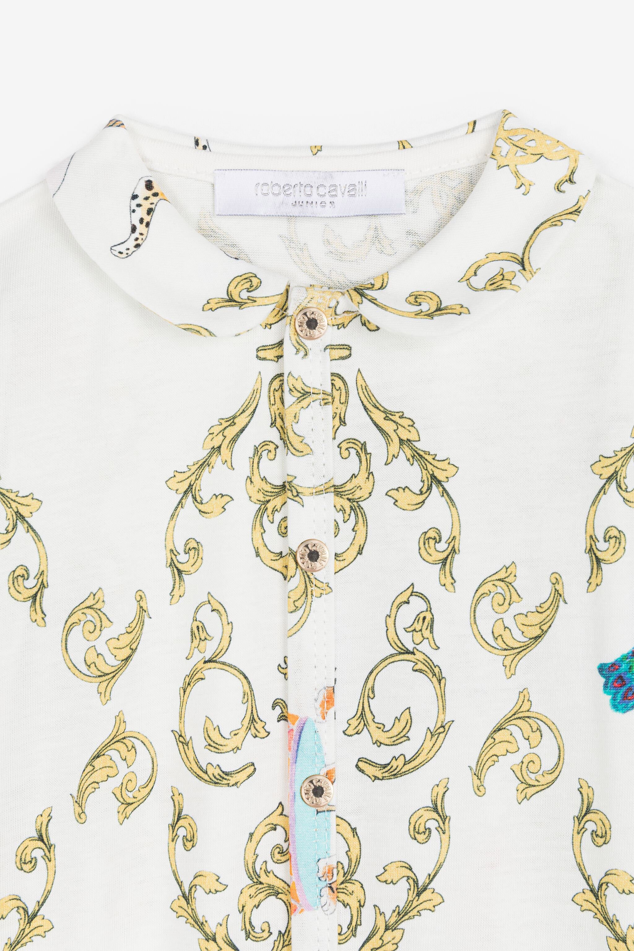JU Filigree-Print Babygrow Set White RJT824-JFG82