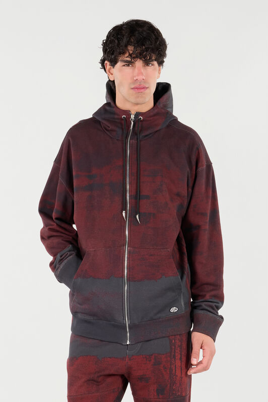 RC Hooded Zip-Up Sweatshirt Negro/Rojo VNT69D-FOP69