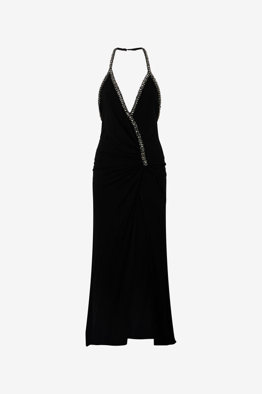 RC Long Dress with Rhinestones RC Long Dress with Rhinestones Black VQR103-JE034