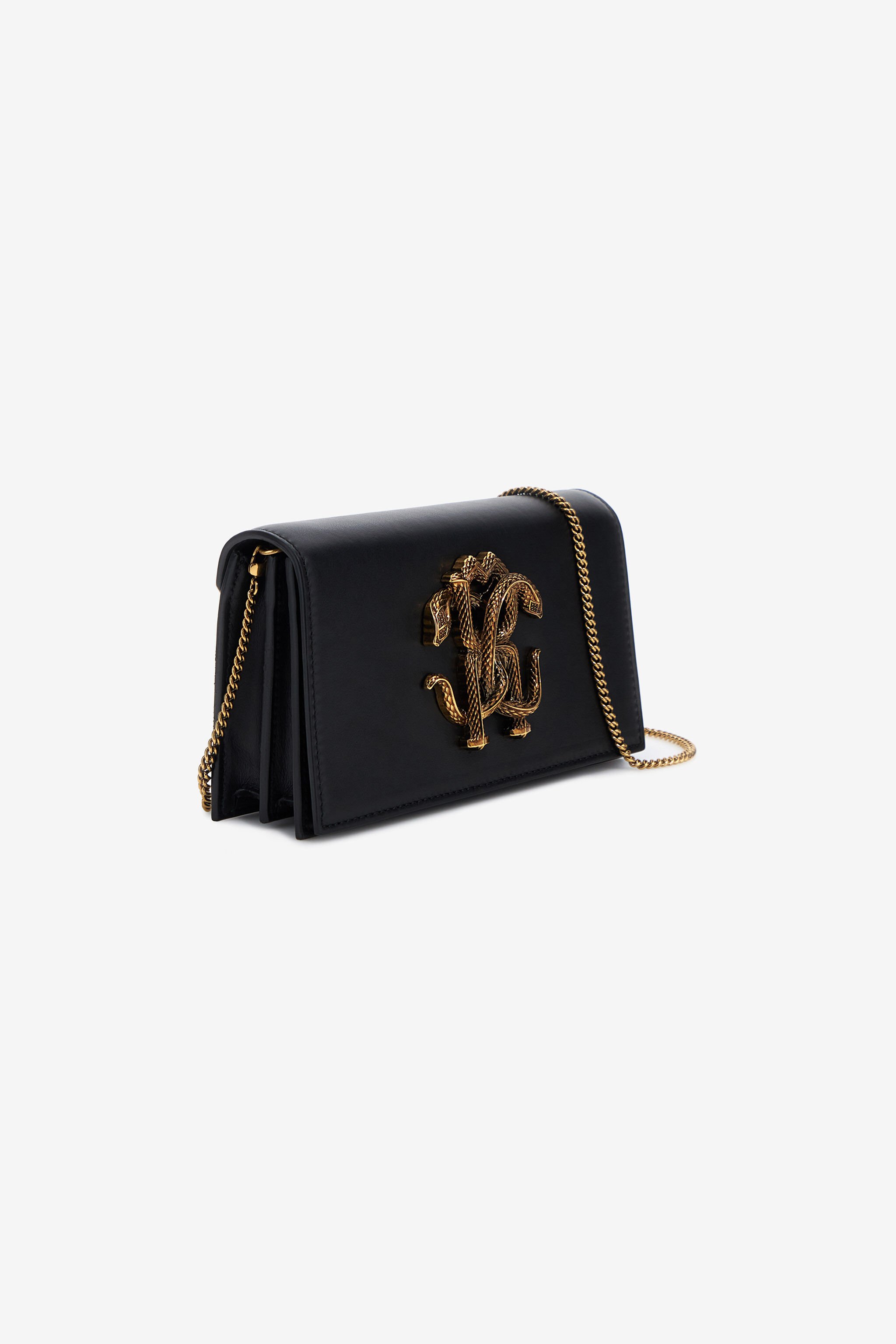 RC Shoulder bag with Monogram Mirror Snake Black SKB112-PZ172
