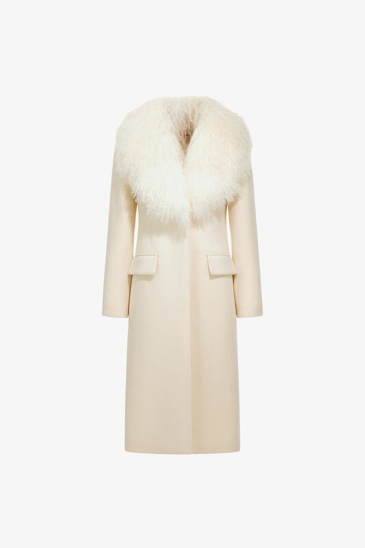 RC Long Coat with Wide Collar Ivory TKQ521-GA061
