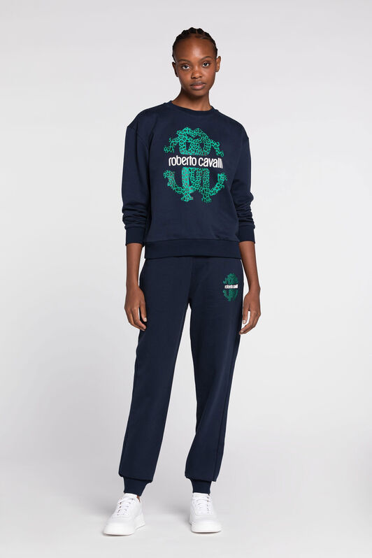 RC RC Monogram-Print Cotton Sweatpants RC RC Monogram-Print Cotton Sweatpants Dark blue JST23C-CF050