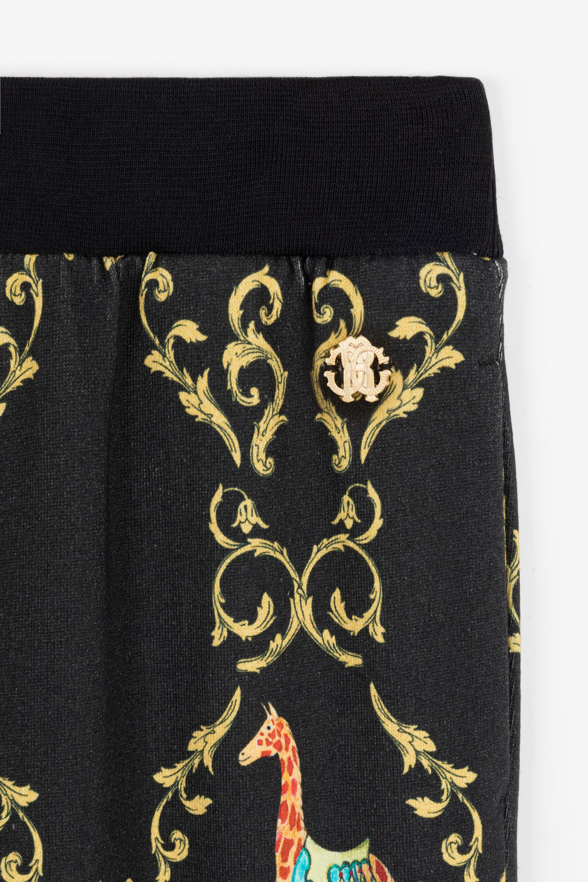 JU Baroque-Print Cotton Sweatpants Black RJT242-5OG86