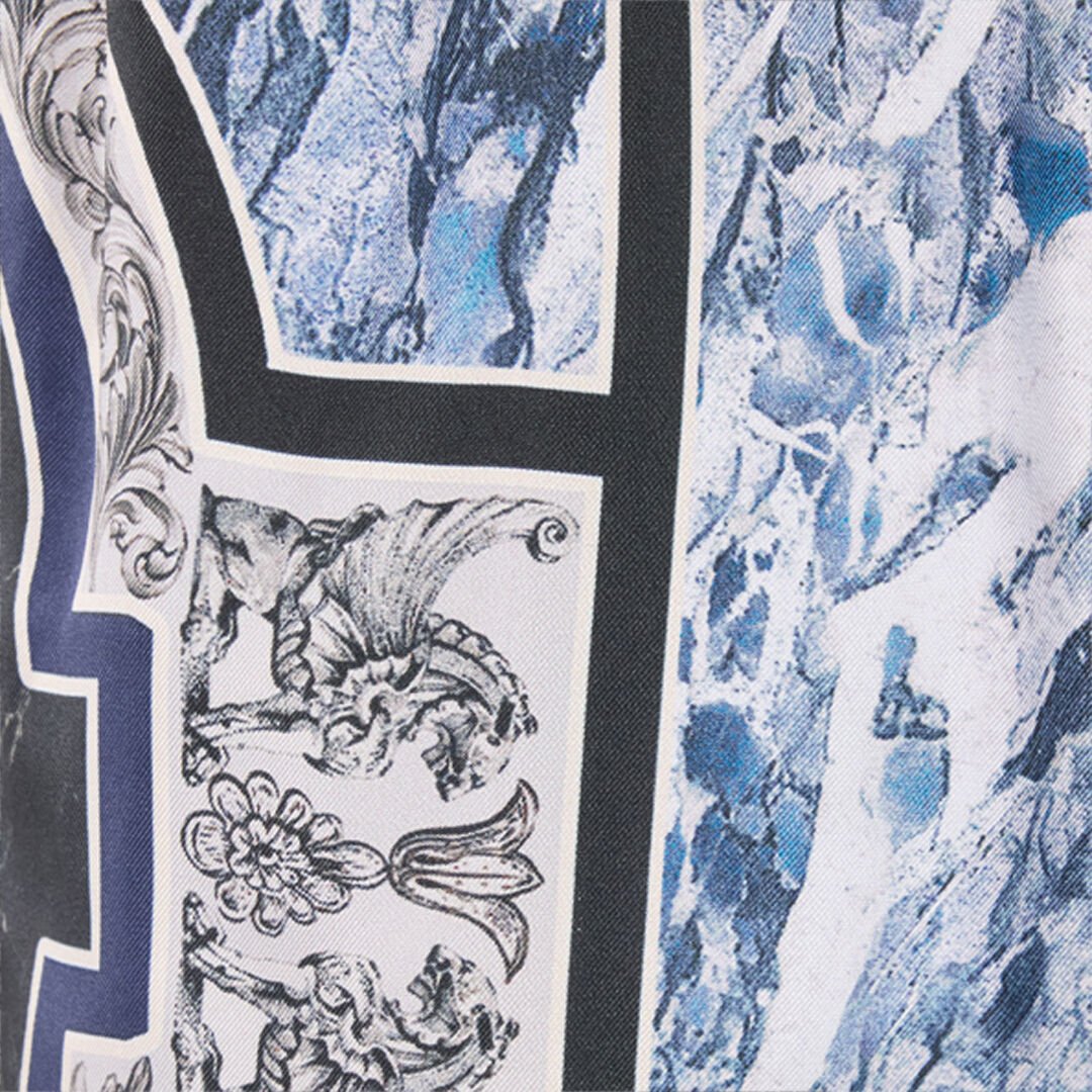 RC Pantalón Corto Con Estampado Marble Y Adornos Azul oscuro URT271-4QN64