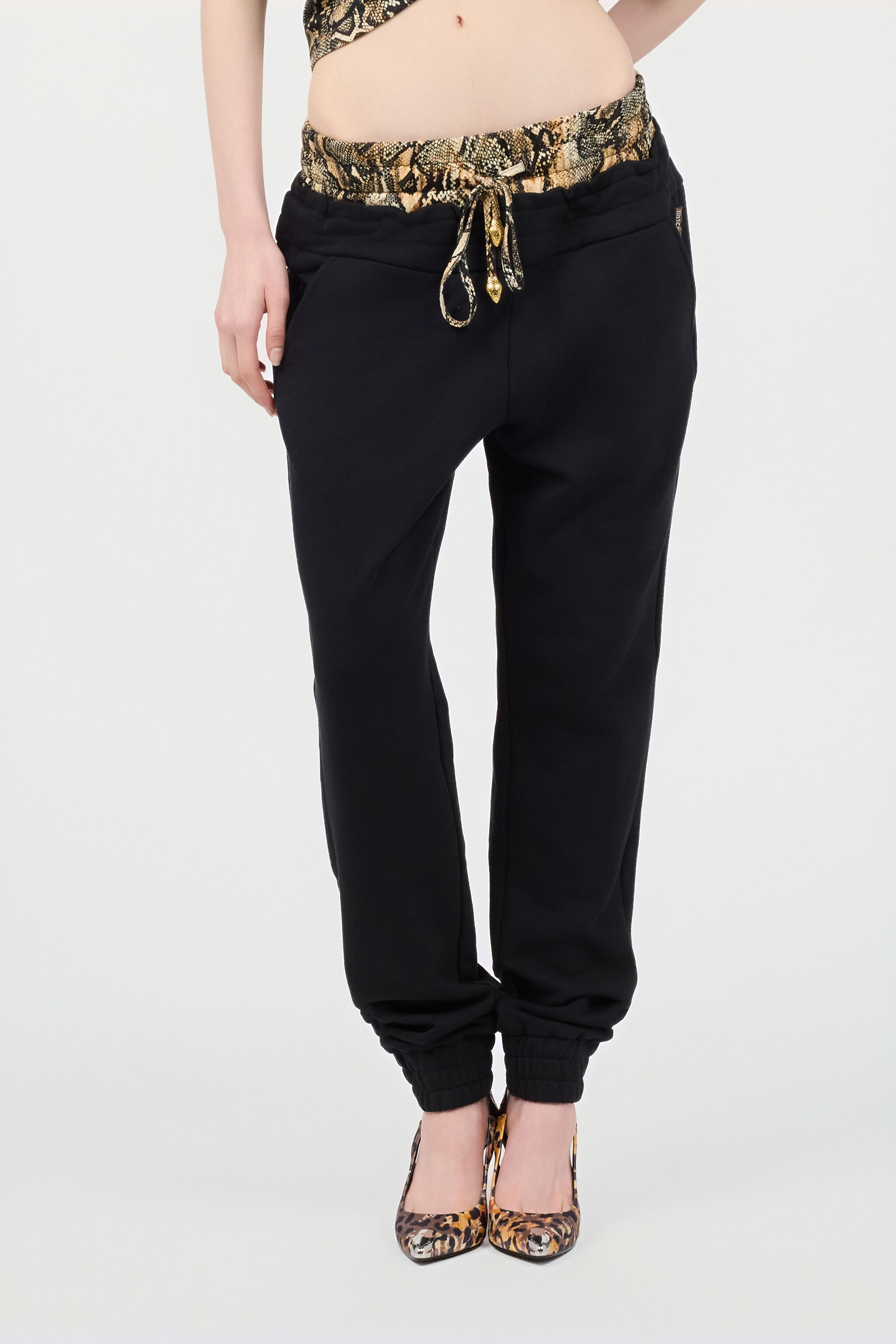 JC Sports Pants With Python Print Waistband 899 BLACK + 716 MARZ UFT081-UF120