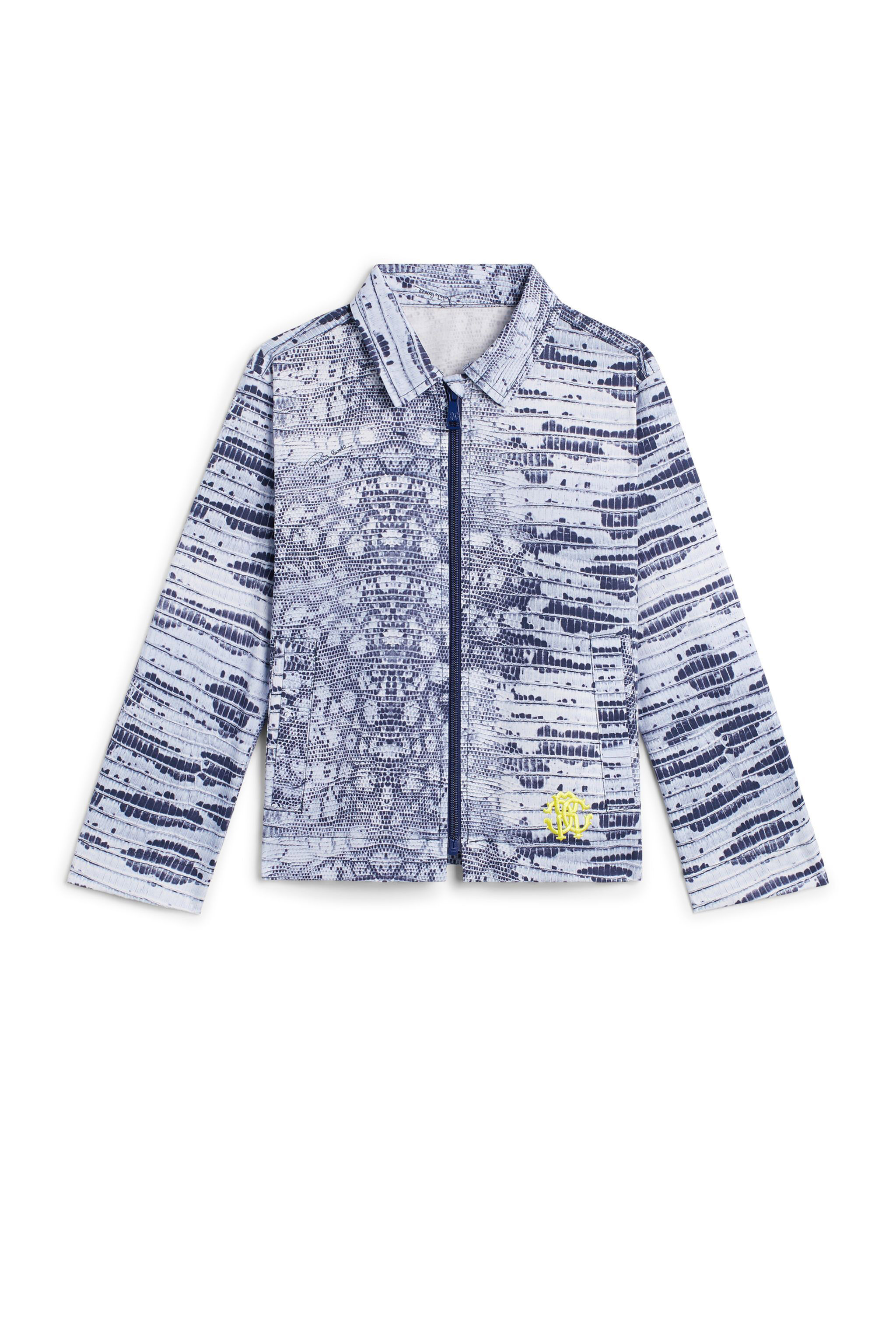 JU Lizard print jacket LIGHT BLU/BLUE IJT455-FMQ88