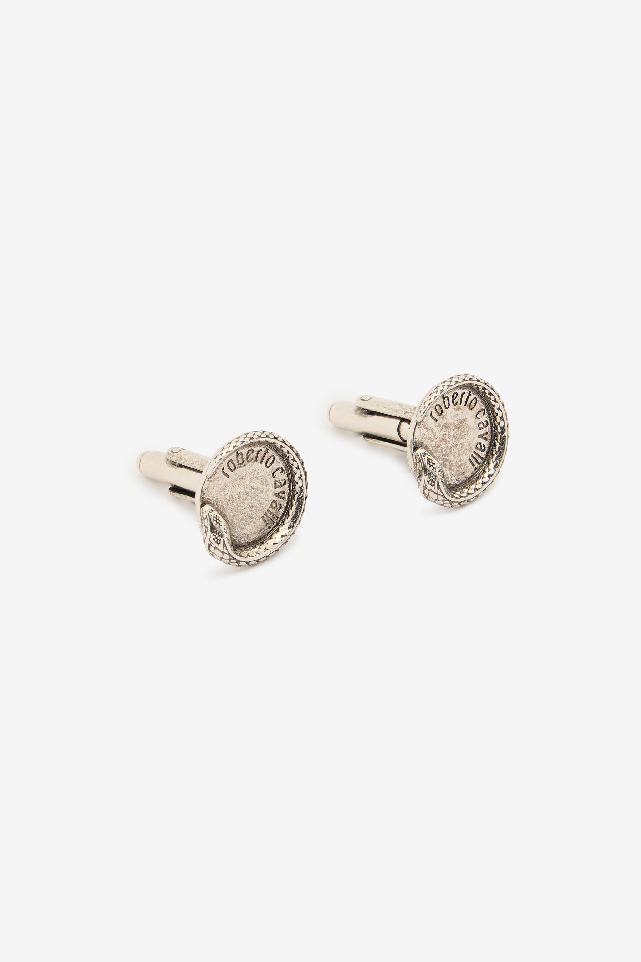 RC Snake Cufflinks With Logo Silver URG006-AM258