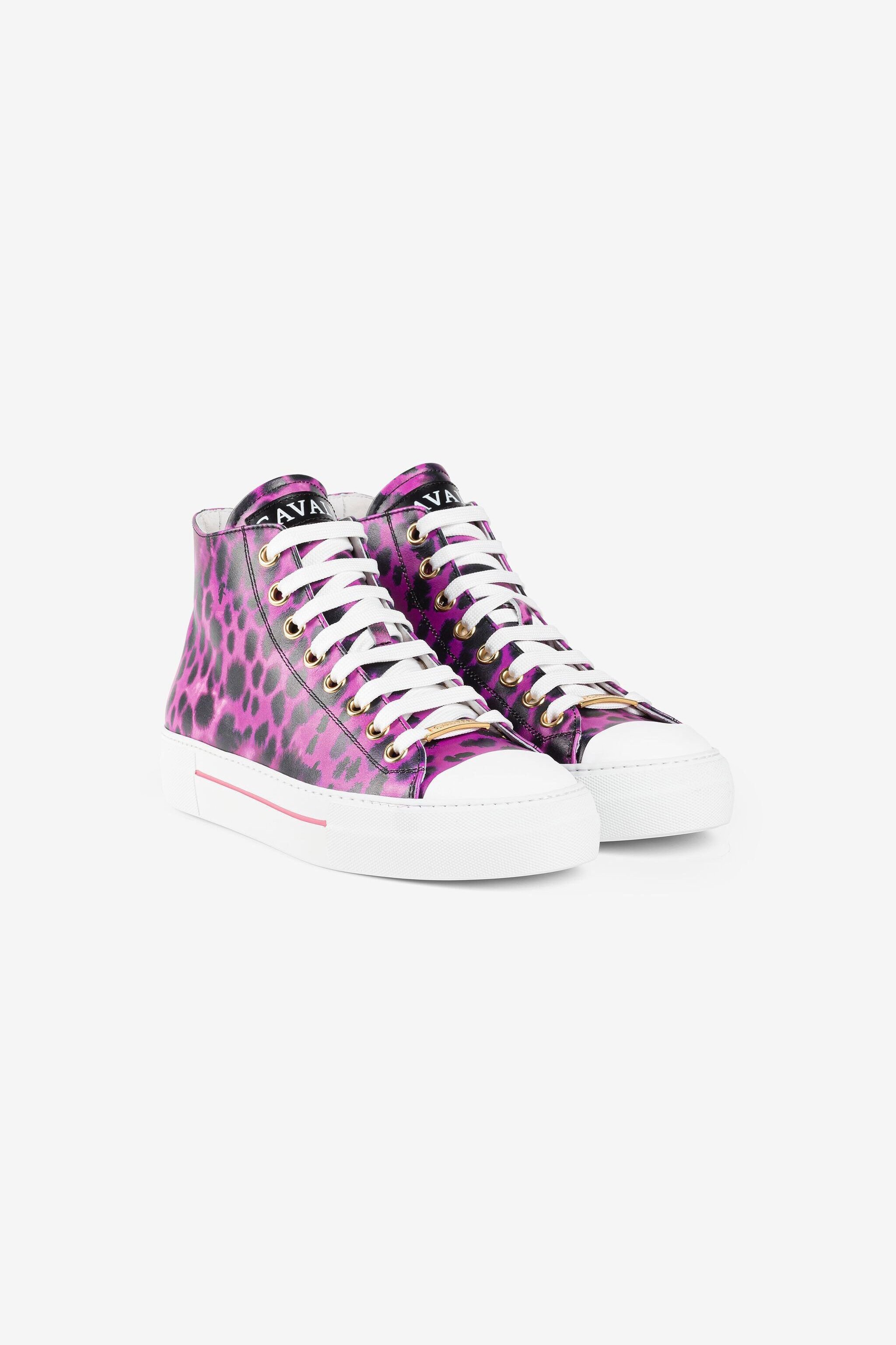 RC Animal-print hi-top sneakers Purple QKS156-PZA79