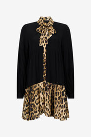 RC Leopard Print Dress Mini BLACK/JAGUAR QOT10C-VI001