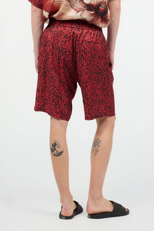 JC Shorts With Jaguar Skin Print Red UFT013-UF033