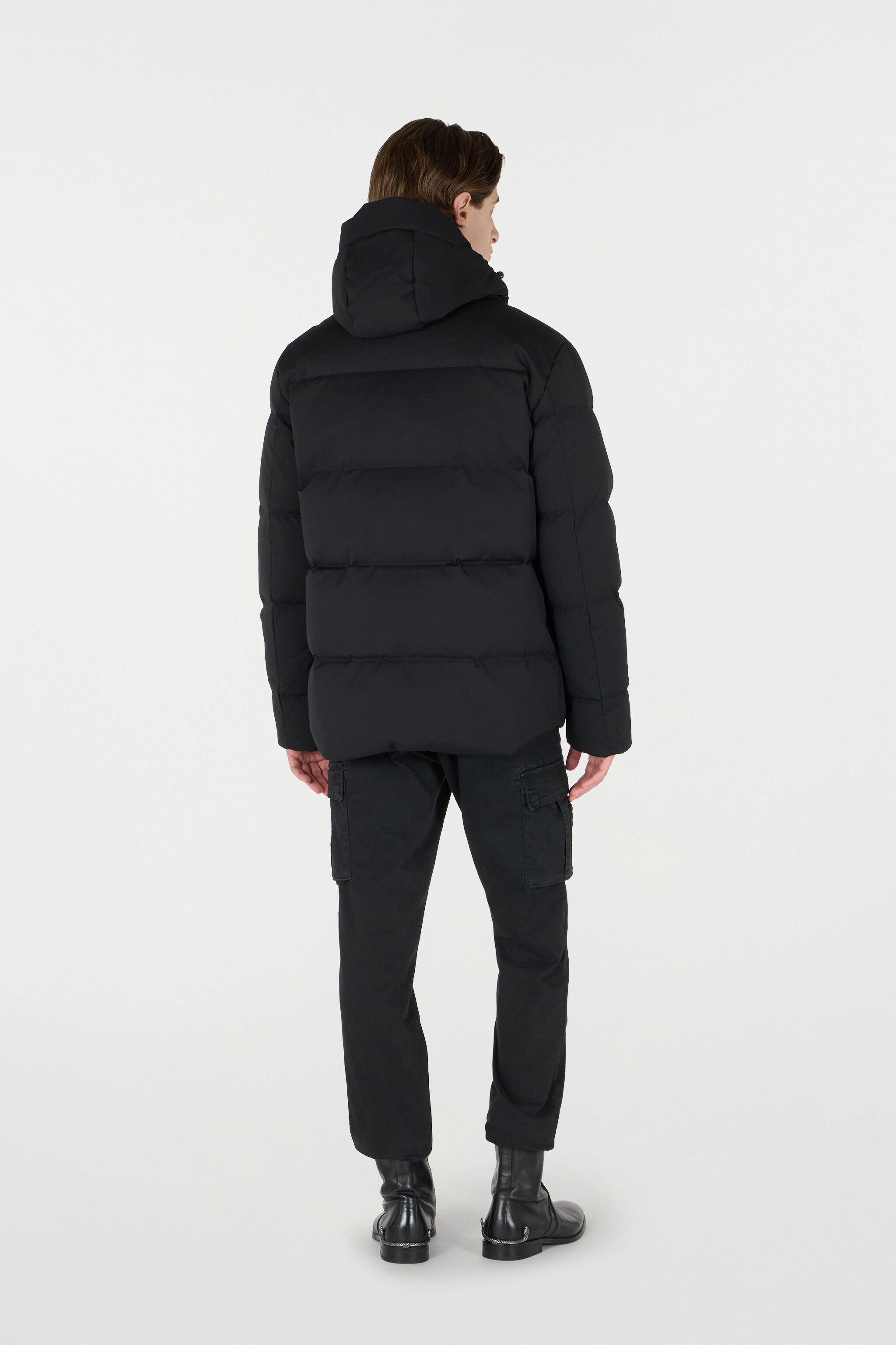 RC Chaqueta Acolchada Negra con Capucha Negro OOT40F-DJ001