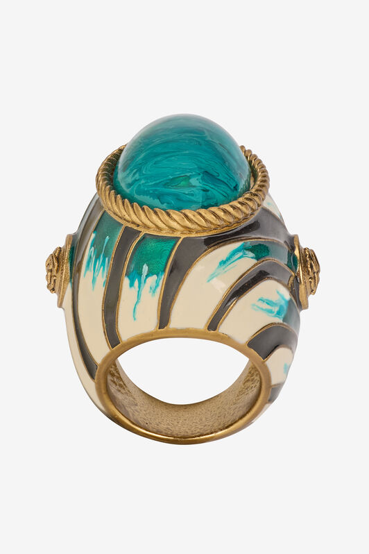 RC Enameled Metal Ring Hellblau TKG003-AM021