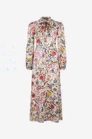 ${brand} Abito Lungo in Seta con Stampa Florentine Flowers ${colorDescription} ${masterID}