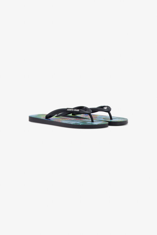 RC Hawaii Print Rubber Flip-Flops Light blue SRS062-ABL63