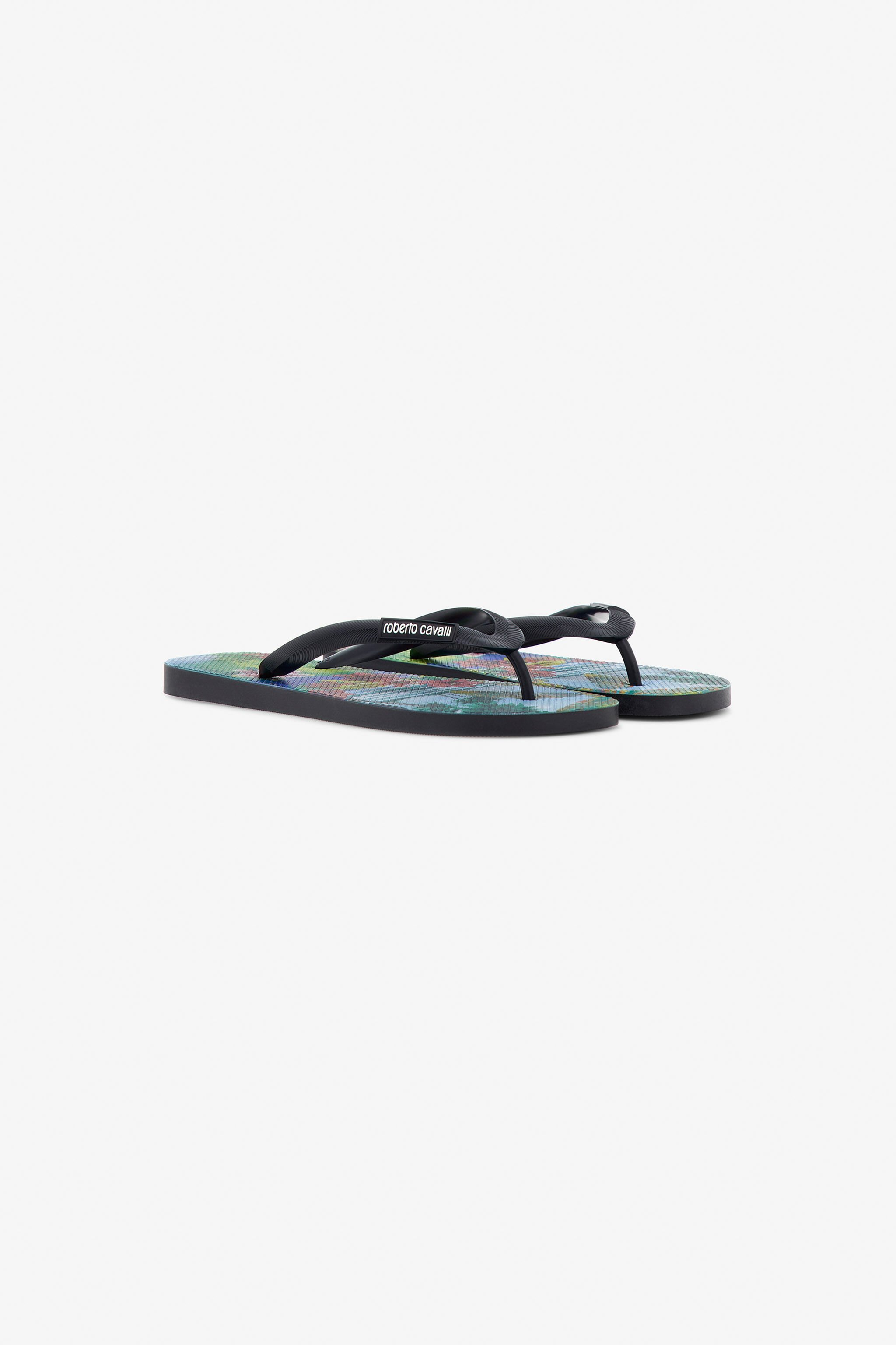 RC Hawaii Print Rubber Flip-Flops Light blue SRS062-ABL63