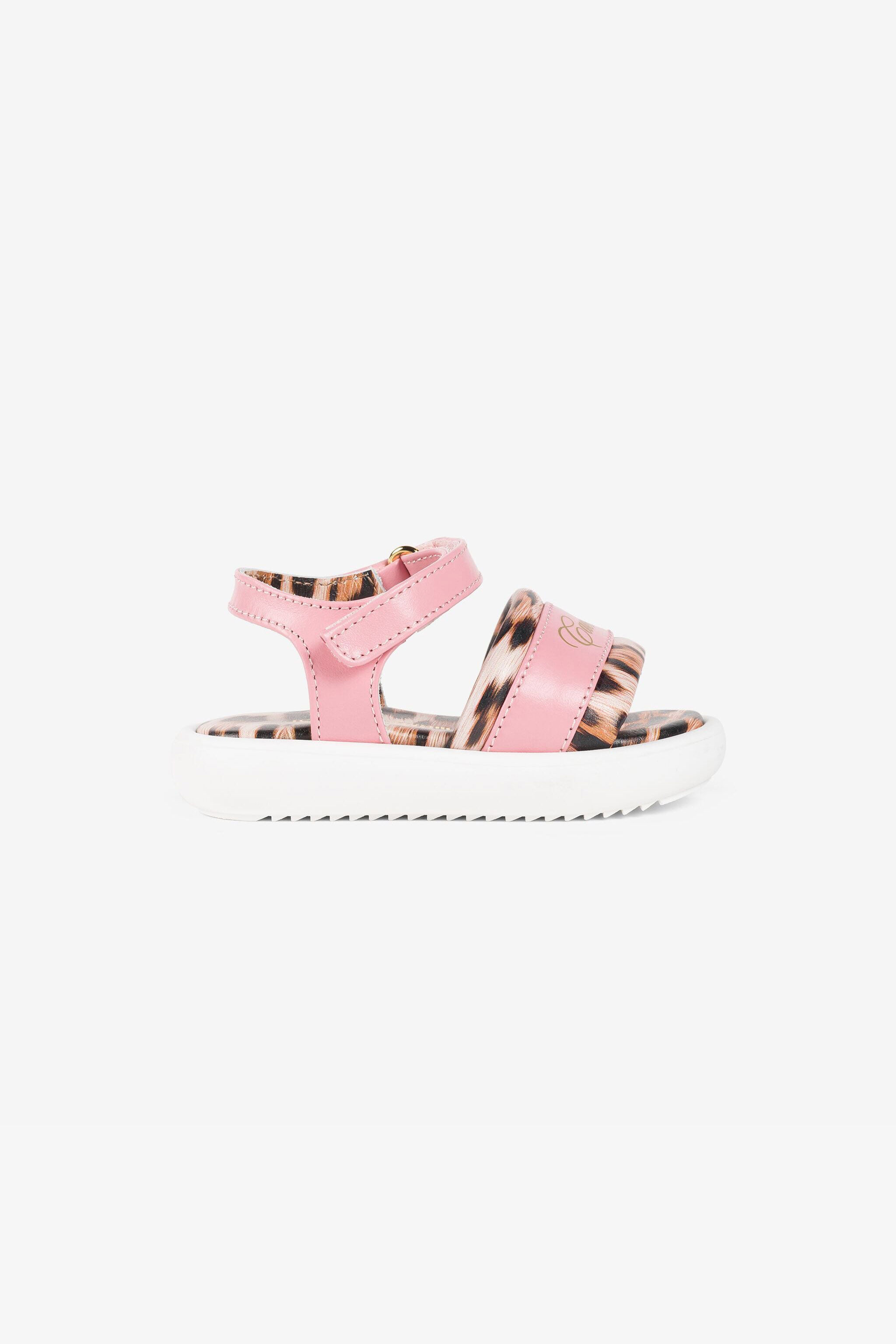 JU Sandalen mit Leoparden-Print und Logo Rosa Q61117-Q0020