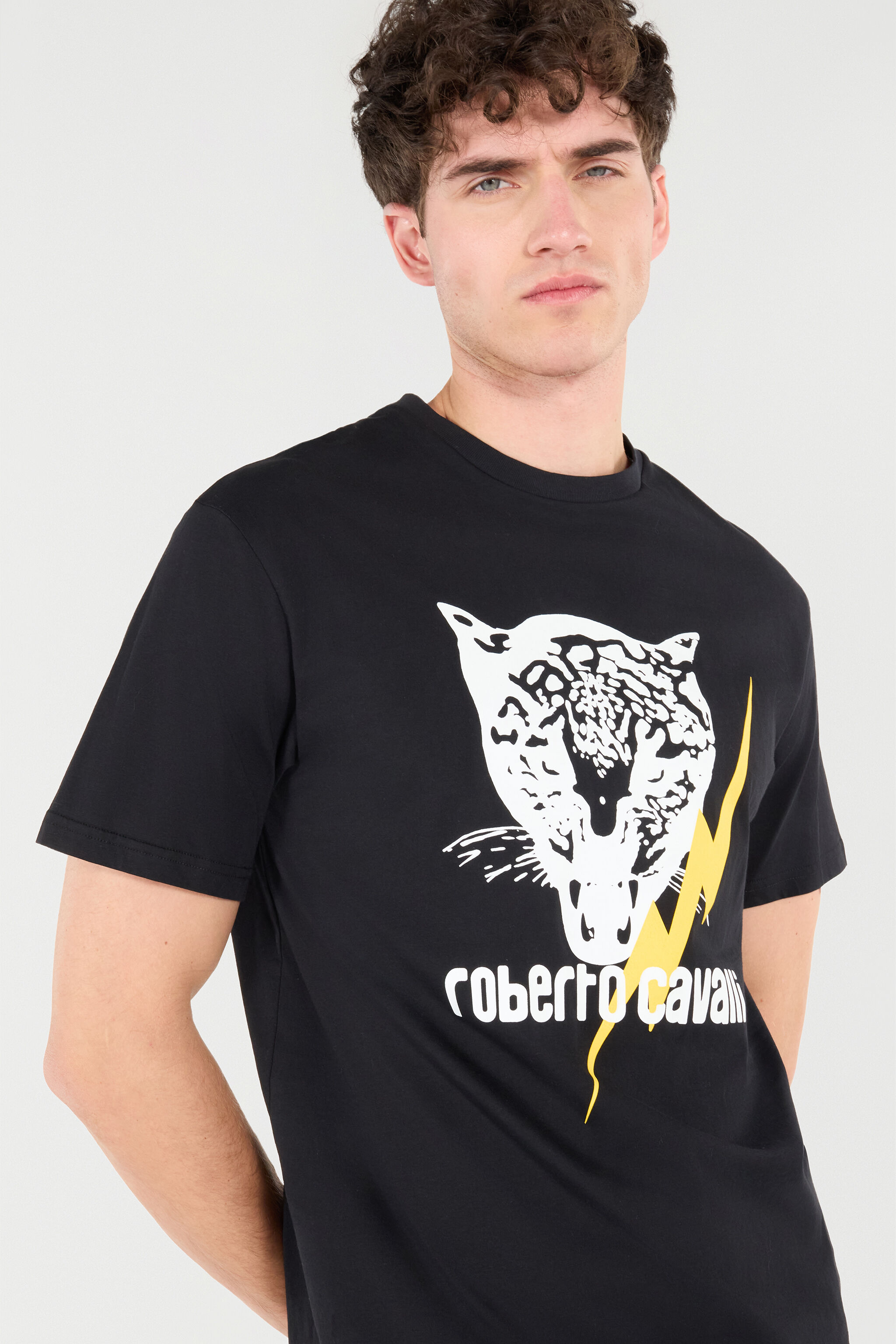 RC T-Shirt With Lightning Bolt And Jaguar Black POT60B-JD060