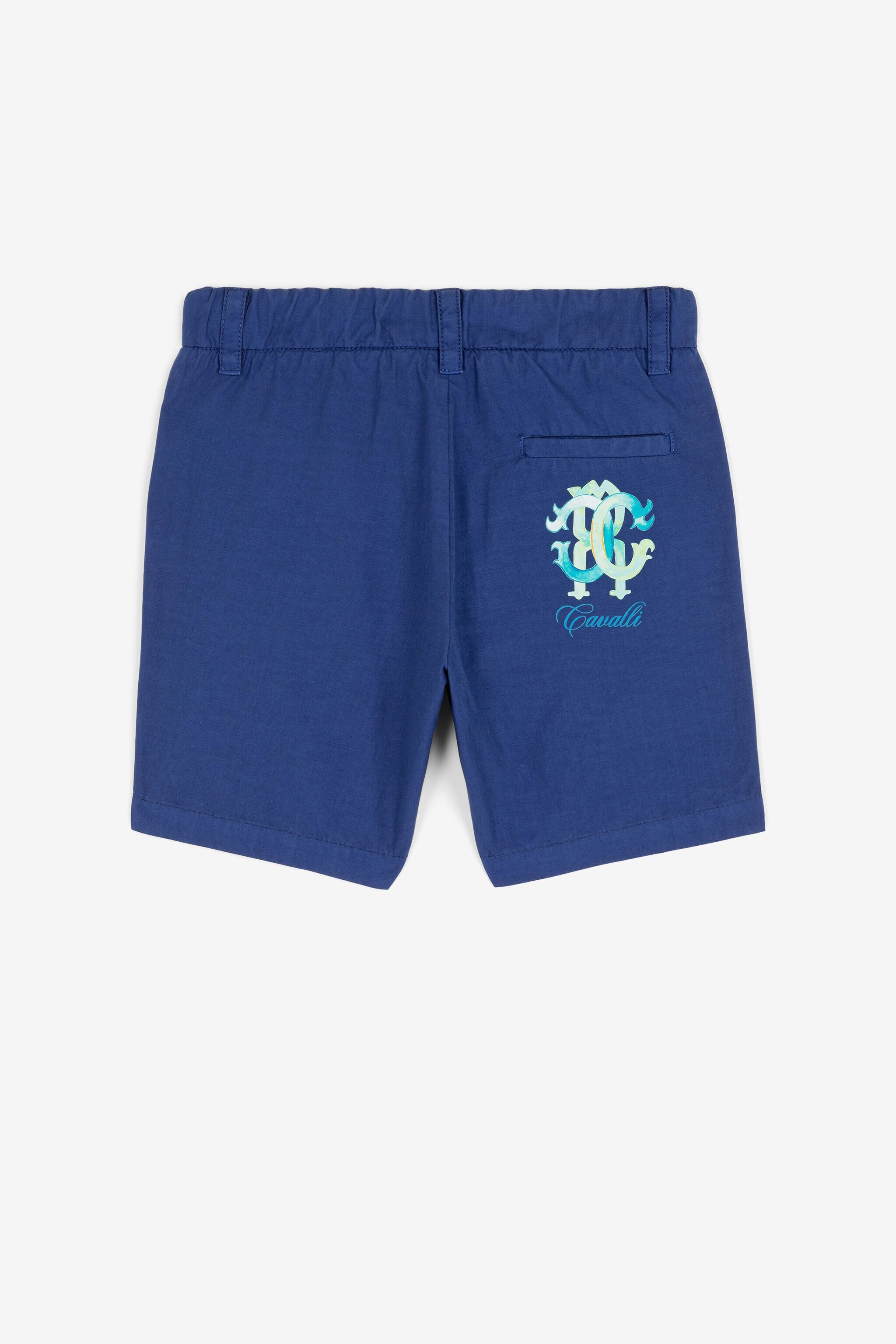 JU Bermudas chinos con monograma estampado Bluette QJT256-CH004