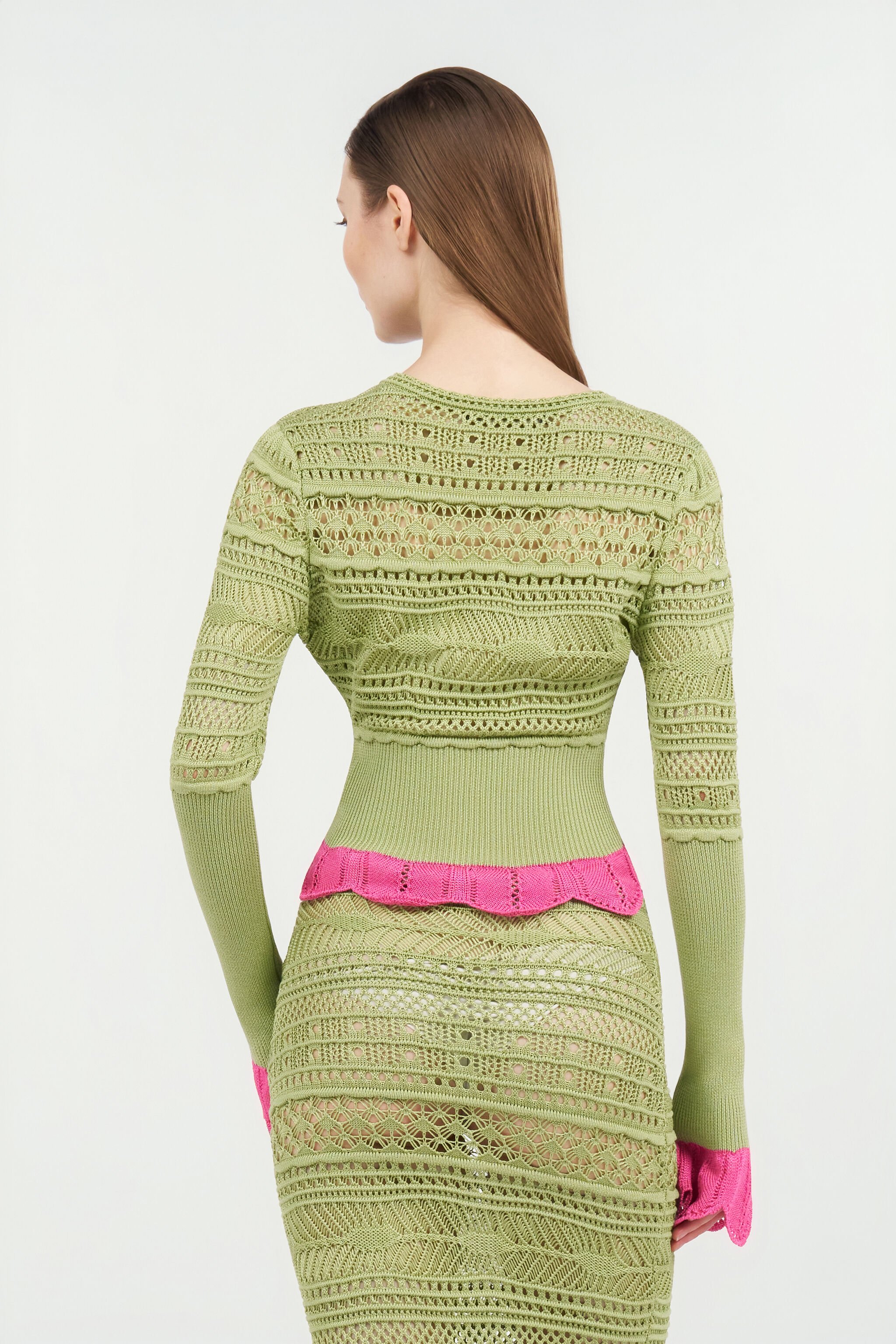 RC Knit cardigan with contrast details RC Knit cardigan with contrast details LIGHT GREEN WQM905-MA018