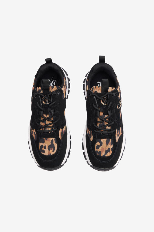 JC Sneakers Avec Empiècements Jaguar Skin Noir TFS042-TF362