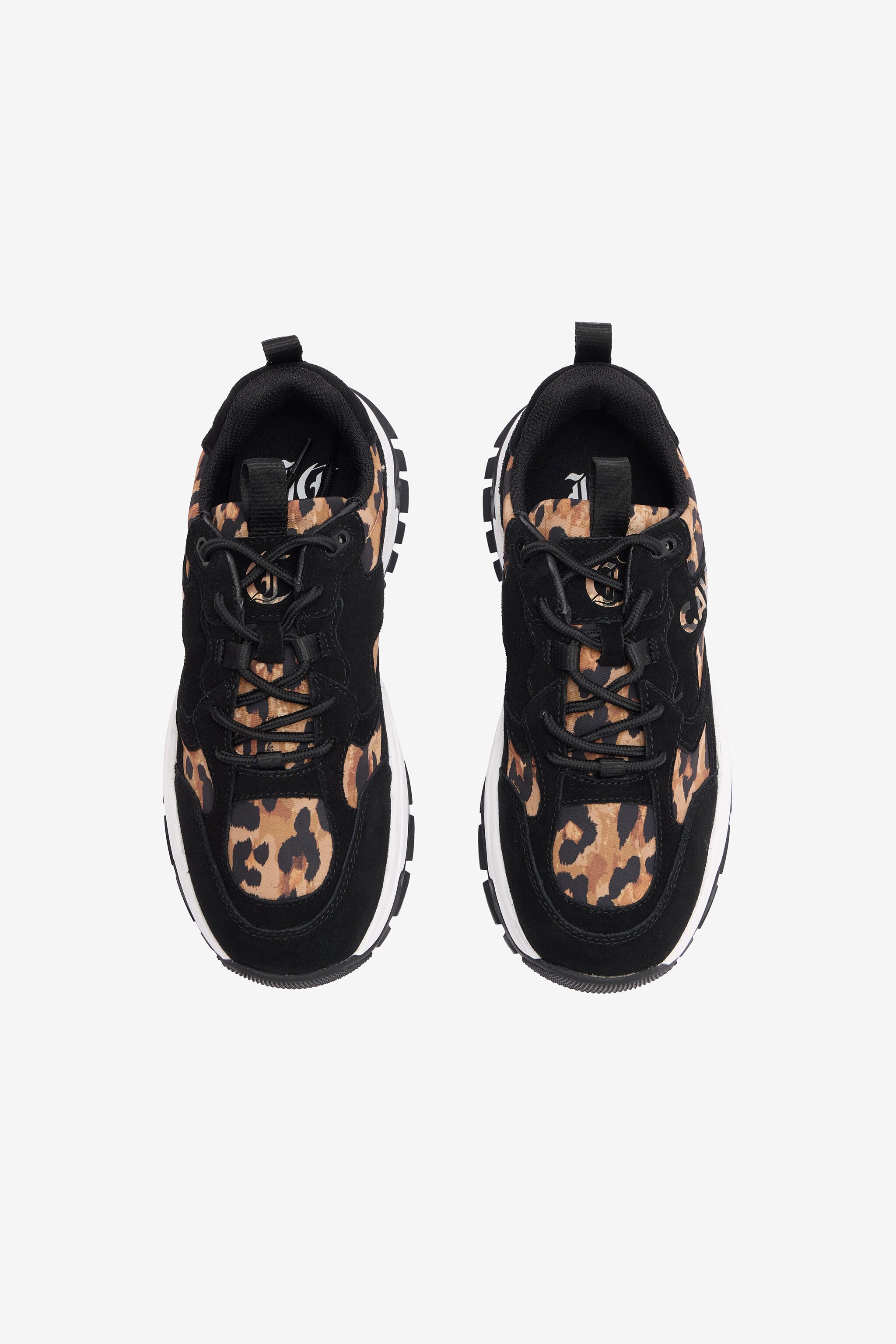 JC Sneakers Avec Empiècements Jaguar Skin Noir TFS042-TF362