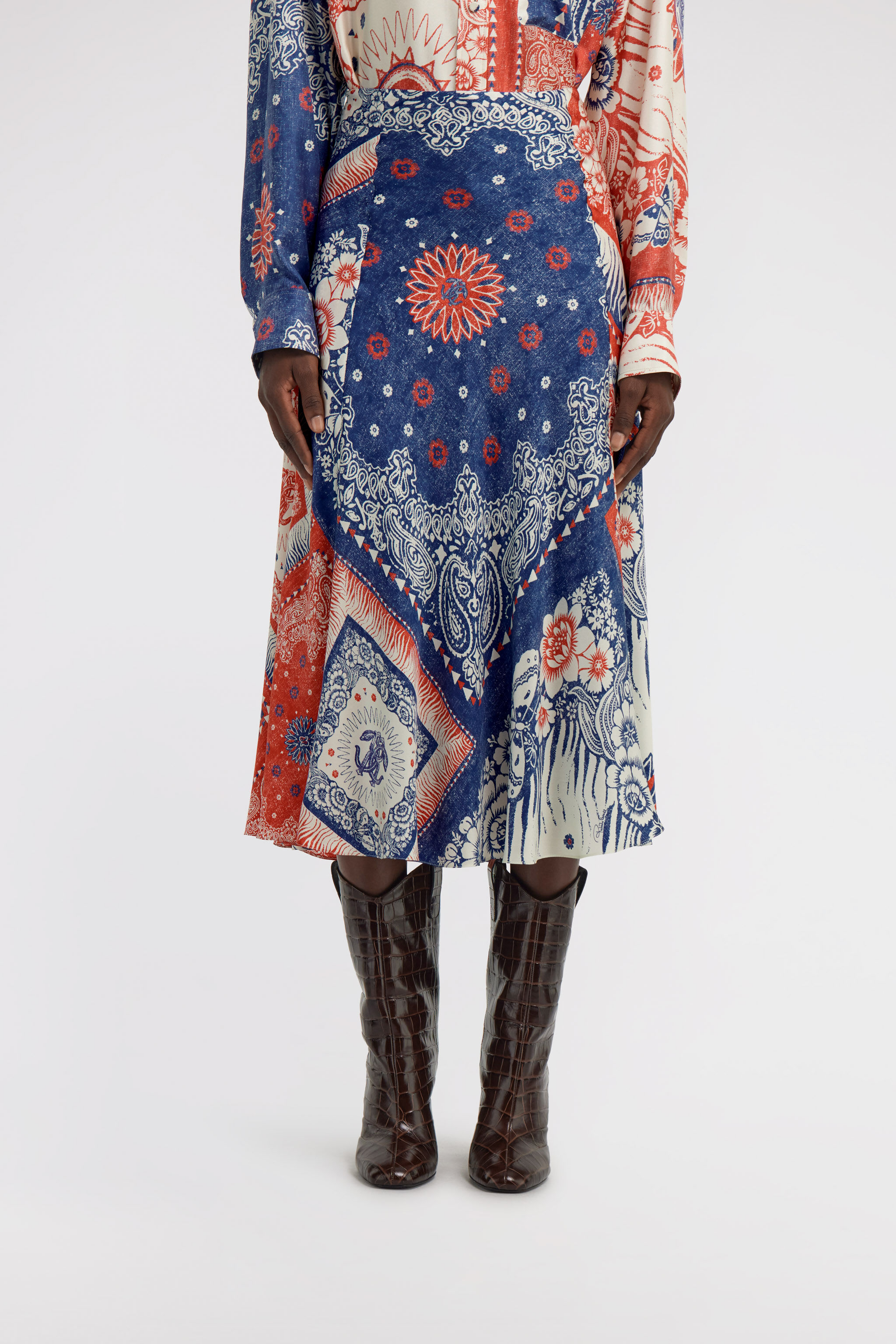 RC Bandana Print Skirt Blue TKT303-4QN05