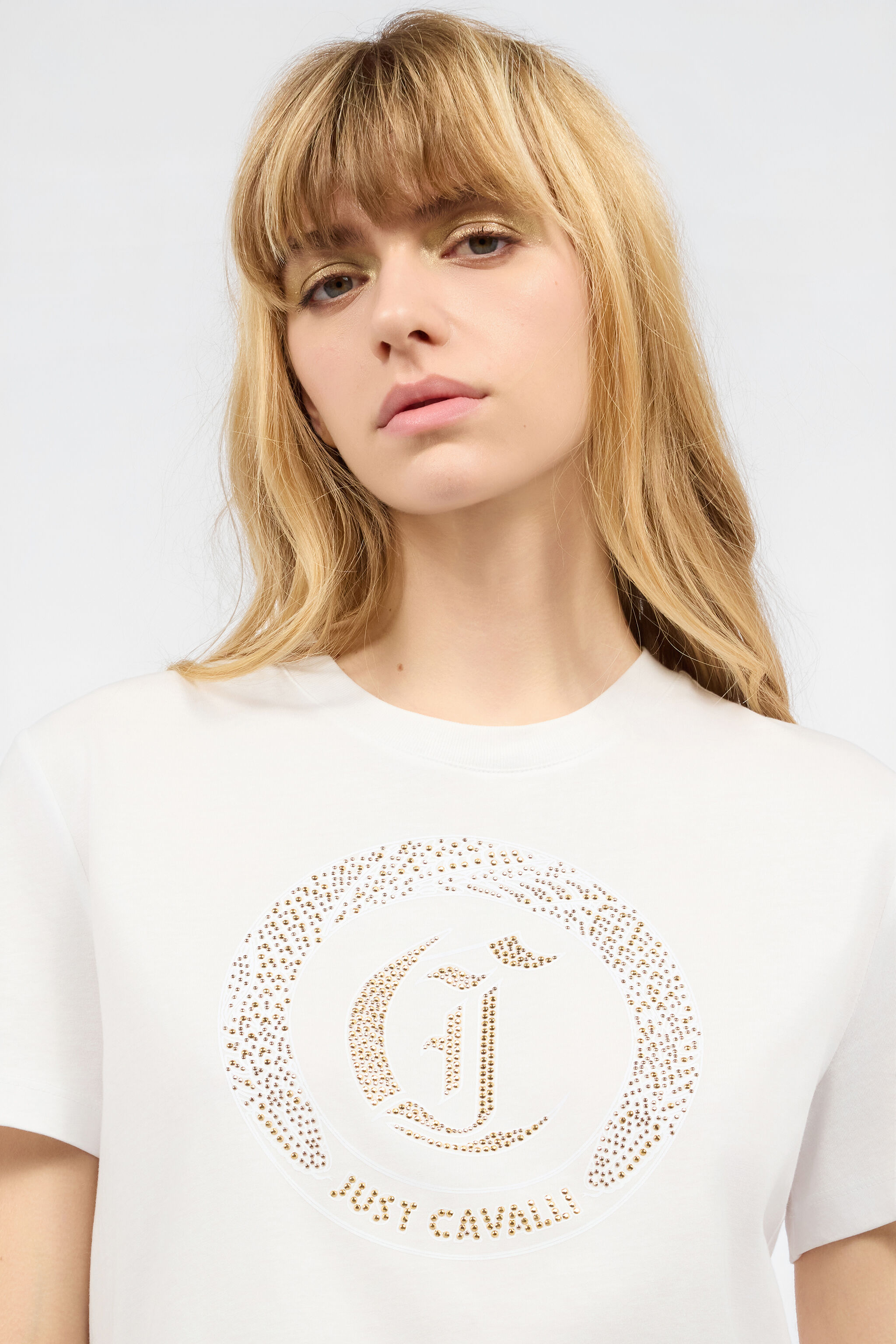 JC T-Shirt En Coton Avec Clous Blanc UFT124-UF178