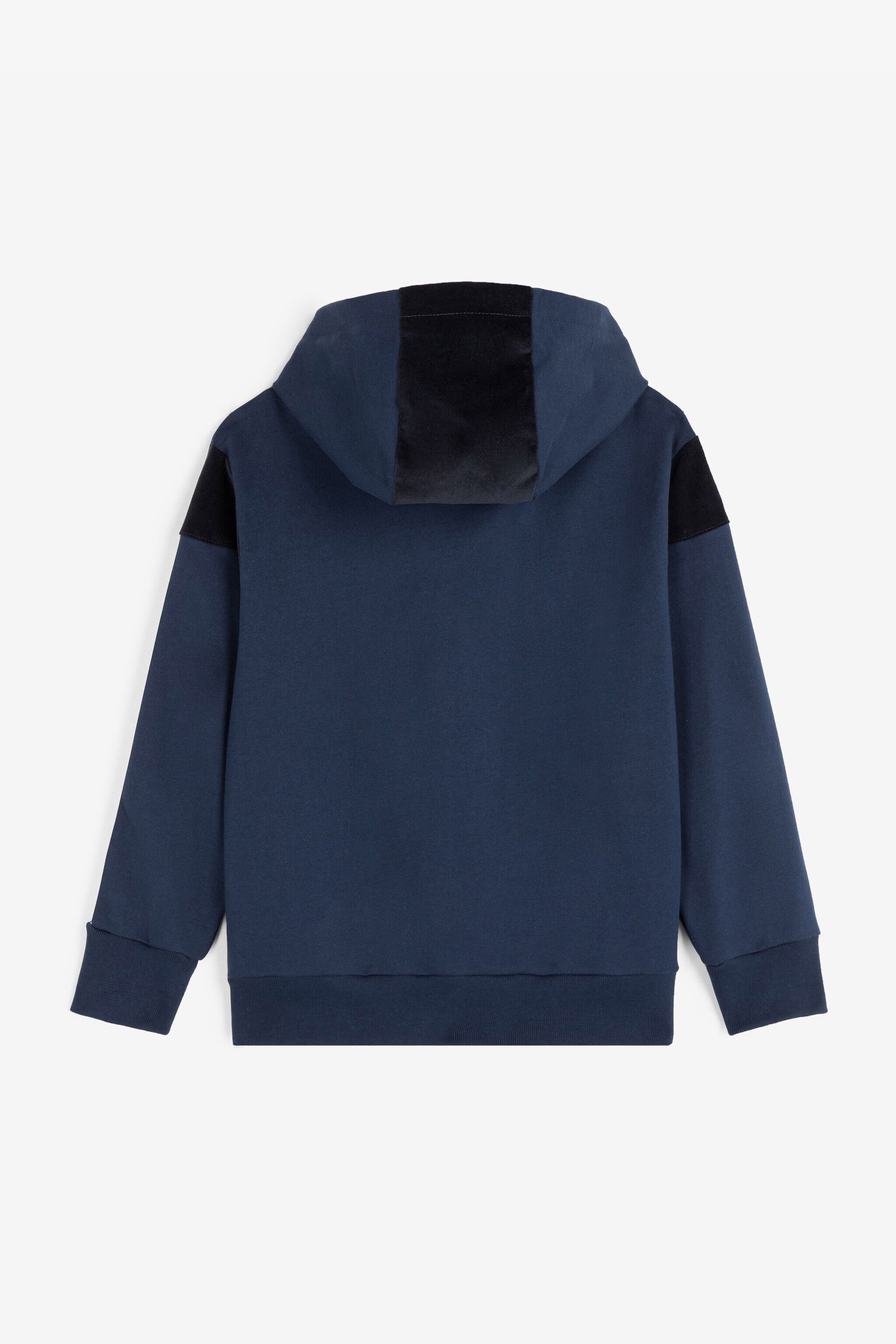 JU RC Monogram-Embroidered Zip Hoodie Dark blue RJT90P-CF050