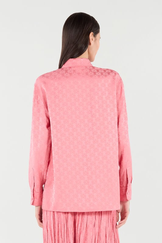 RC Silk Blend Shirt with Mirror Snake Monogram Print Pink VKT704-RK010