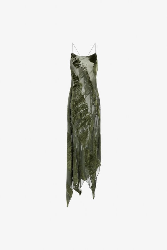 RC Devorè Slip Dress Dunkelgrün SKT160-VL041
