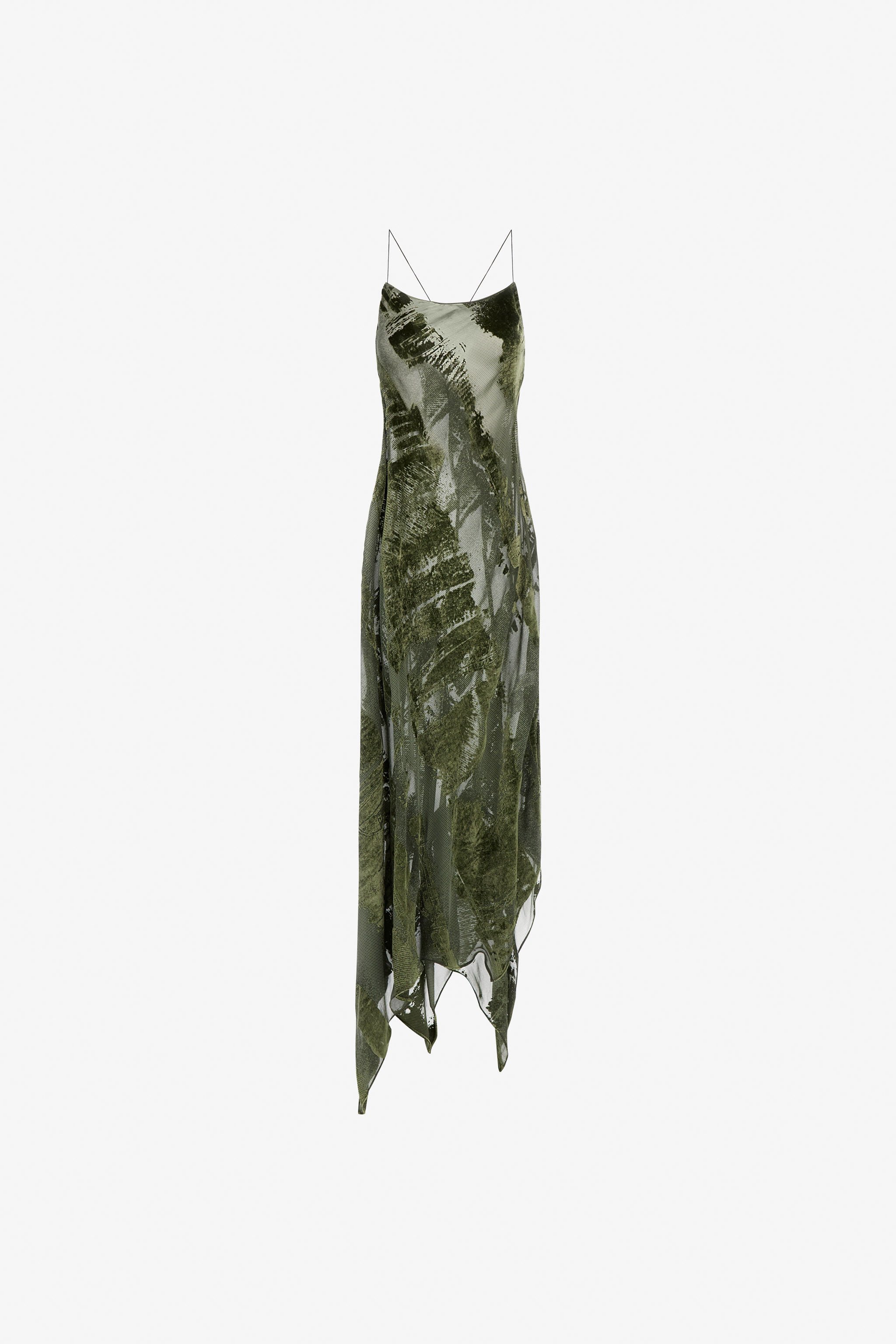 RC Devorè Slip Dress Dunkelgrün SKT160-VL041