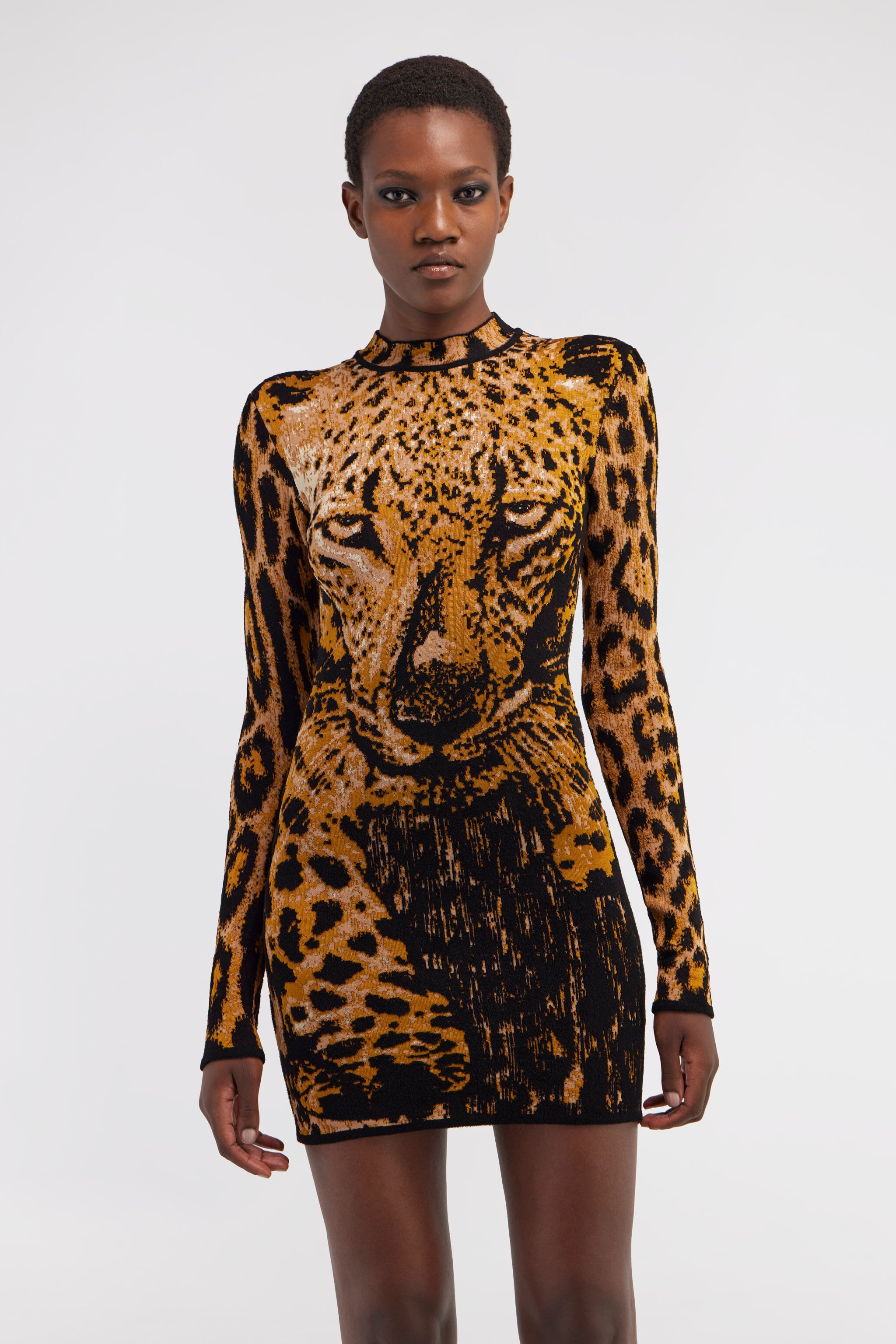 RC Jaguar print knit dress Orange RWM100-MA008