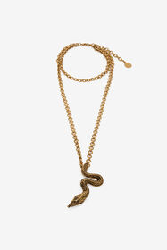 ${brand} Antiqued Gold Necklace with Snake ${colorDescription} ${masterID}