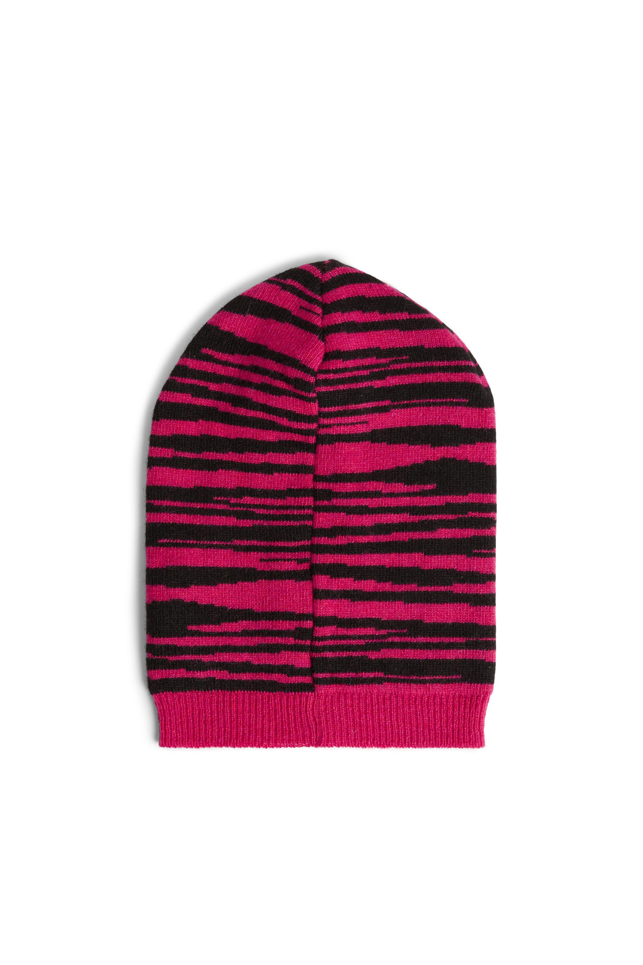 JU Beanie mit Kaschmiranteil und Streifen FUCHSIA/BLACK JJI011-MQ033