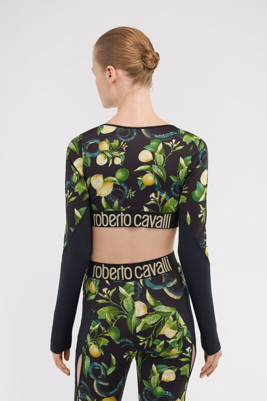 RC Crop top Lemon print Black SKT65A-LNI89